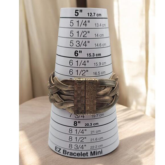 Woven Braided Herringbone Statement 1980s Vintage Bracelet - Picture 8 of 8